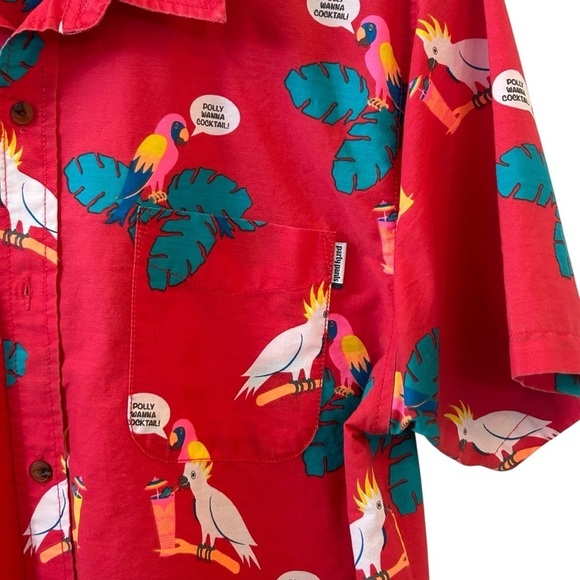 🍹 Polly Want a Cocktail! Men's Party Shirt Large - Picture 2 of 11